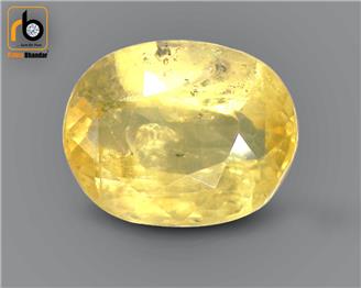 Natural Unheated & Untreated Certified Yellow Sapphire (Pokhraj) 5.70 CT.. ( 89568 )